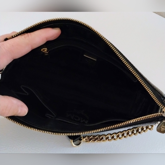 MCM Studded Shoulder Bag Black/Gold - Picture 11 of 14